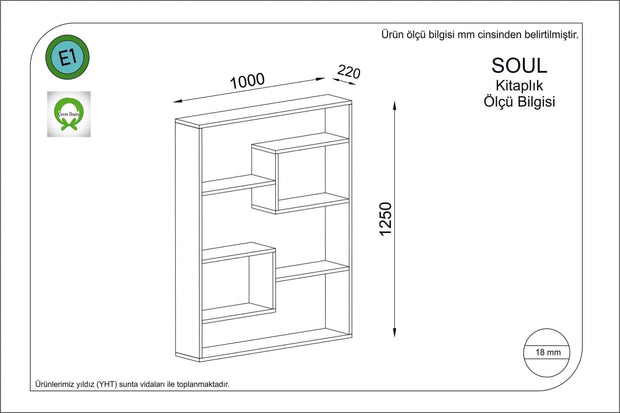 Biblioteca din pal, Soul Rosu, l100xA22xH125 cm - SomProduct Romania