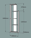 Biblioteca din pal, Wand Alb, l50xA19,6xH160 cm - SomProduct Romania