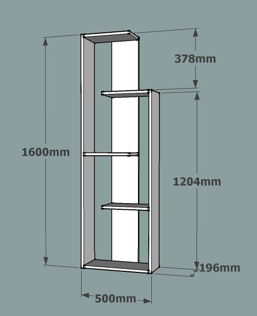 Biblioteca din pal, Wand Alb, l50xA19,6xH160 cm - SomProduct Romania