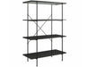 Dorel Home Biblioteca din sticla, pal si metal, Wainwright Negru, L79xl35xH117 cm