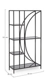 Biblioteca din sticla si metal, Korvet A Small Transparent / Negru, l66xA26xH131 cm (3)