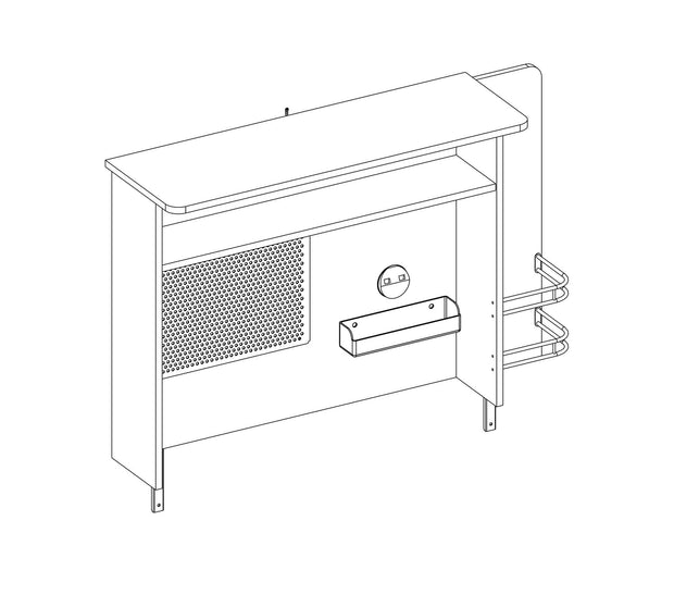 Biblioteca suspendata din pal pentru tineret White Small, l108xA29xH72 cm (7)