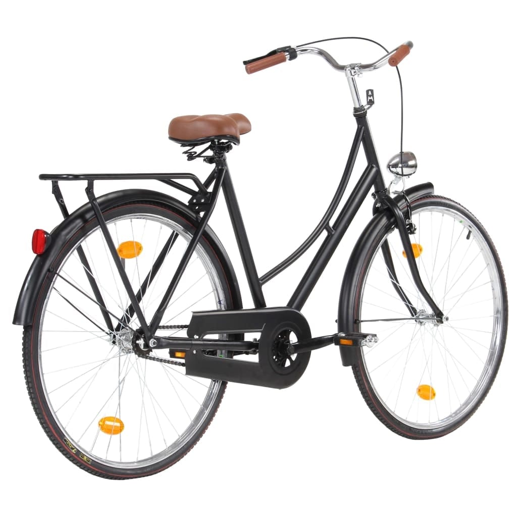 Bicicleta olandeza, cadru metalic, Dutch Bike Negru / Maro (2)