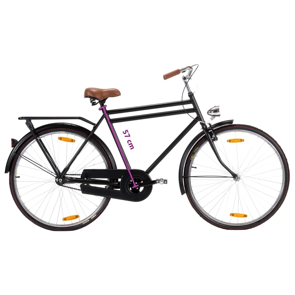 Bicicleta olandeza, cadru metalic, Dutch Bike Negru / Maro (3)