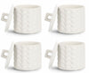 BIZZOTTO, Set 4 Lumanari Decorative Twine S, Alb, din Ceara in Pahar de Ceramica, Rotunde Ø9,5xH11 cm