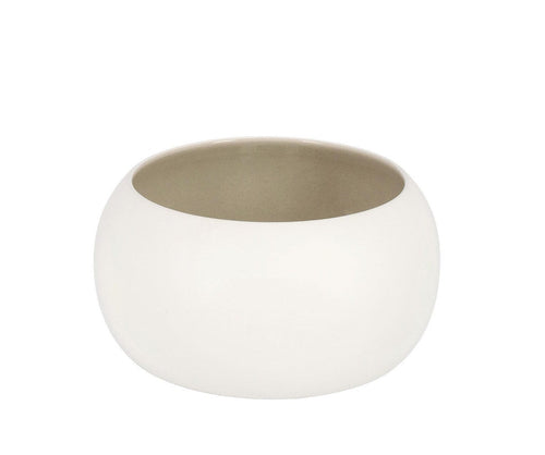 Bizzotto Bol decorativ din ceramica Lacquer Alb, Ø20,2xH10 cm