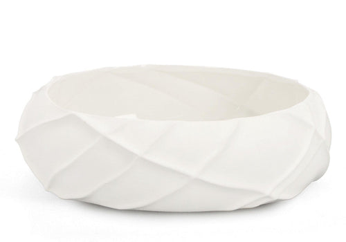 Bizzotto Bol decorativ din ceramica Ridged Alb, Ø32xH9 cm