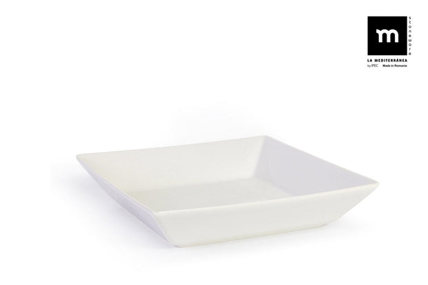 Bol pentru salata, din ceramica, Ivory Alb, L21xl21xH4,5 cm