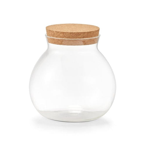 Borcan pentru depozitare cu capac din pluta, Glass Ball Small, 500 ml, Ø10,3xH10,3 cm