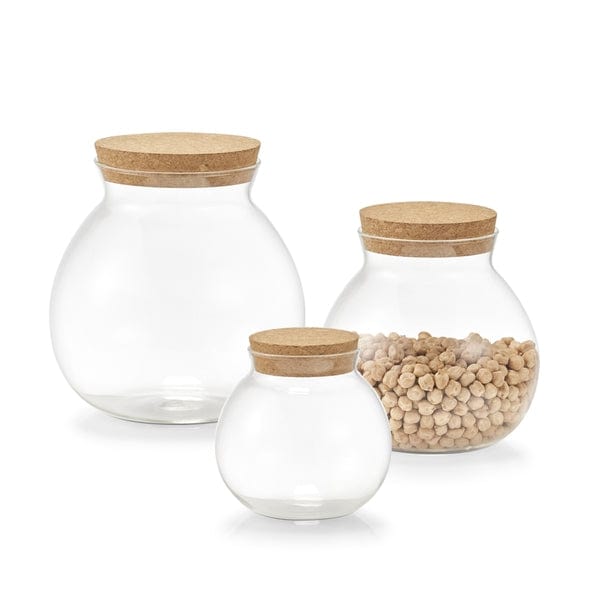 Borcan pentru depozitare cu capac din pluta, Glass Ball Small, 500 ml, Ø10,3xH10,3 cm (3)