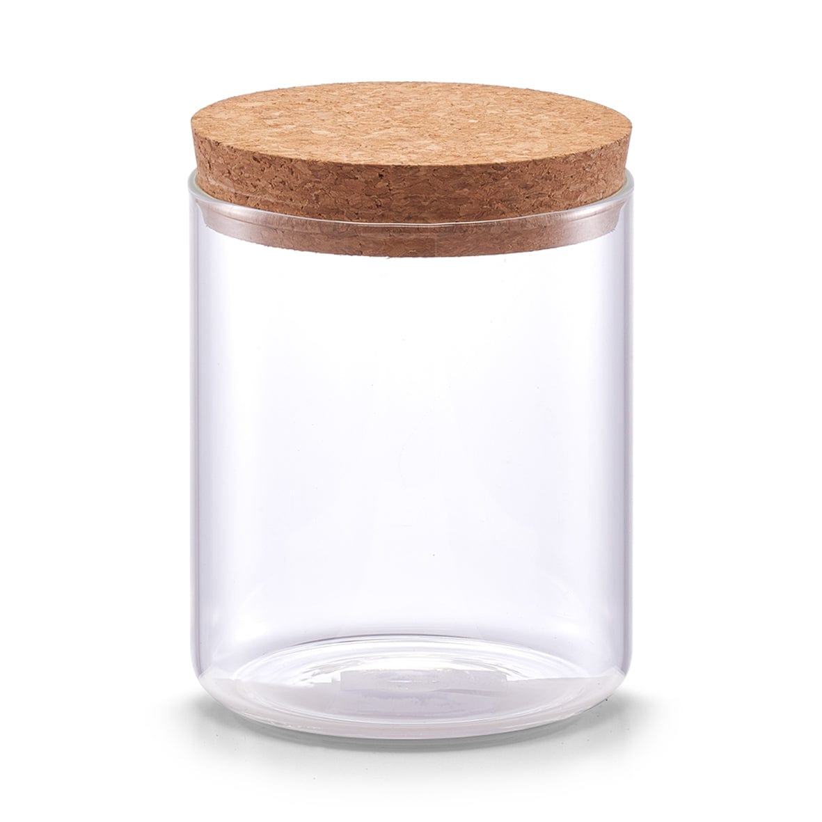 Borcan pentru depozitare cu capac din pluta, Transparent Glass A, 650 ml, Ø 9,5xH12,5 cm