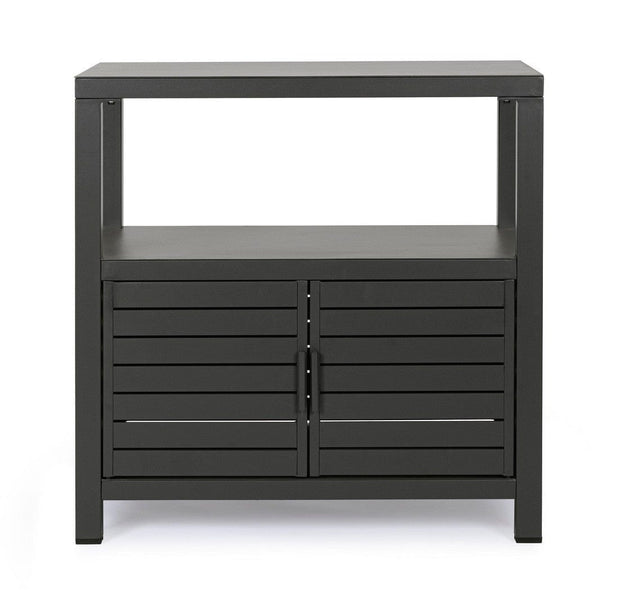 Bizzotto Cabinet de gradina / terasa din aluminiu, cu 2 usi, Atlantic Antracit, l90xA55xH90 cm