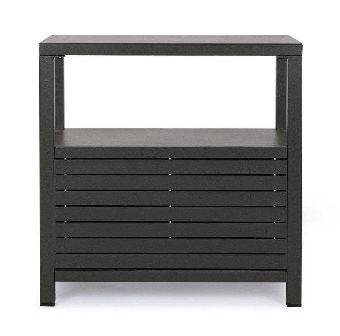 Bizzotto Cabinet de gradina / terasa din aluminiu, cu 2 usi, Atlantic Antracit, l90xA55xH90 cm