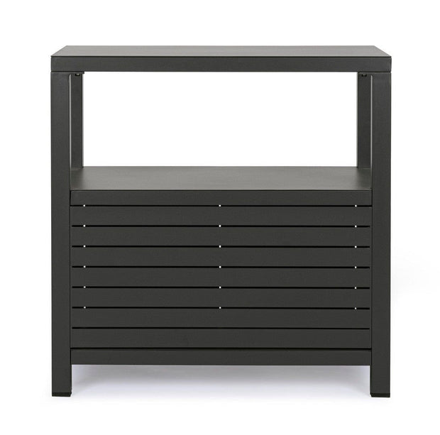 Bizzotto Cabinet de gradina / terasa din aluminiu, cu 2 usi, Atlantic Antracit, l90xA55xH90 cm