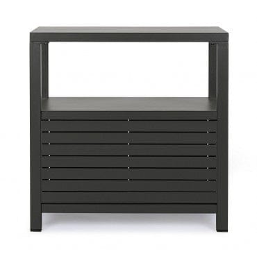 Bizzotto Cabinet de gradina / terasa din aluminiu, cu 2 usi, Atlantic Antracit, l90xA55xH90 cm