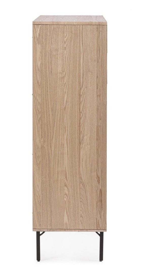 Bizzotto Cabinet din furnir, cu 2 usi, Widald High Natural, l90xA40xH130,5 cm