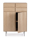 Bizzotto Cabinet din furnir, cu 2 usi, Widald High Natural, l90xA40xH130,5 cm