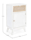 Bizzotto Cabinet din lemn de brad, cu 1 sertar si 1 usa Clotilde Alb Antichizat / Natural, l43xA30xH73 cm
