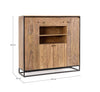 Bizzotto Cabinet din lemn de mango, cu 1 sertar si 4 usi, Nartan High Natural / Negru, l145xA40xH136 cm