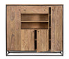 Bizzotto Cabinet din lemn de mango, cu 1 sertar si 4 usi, Nartan High Natural / Negru, l145xA40xH136 cm