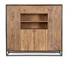 Bizzotto Cabinet din lemn de mango, cu 1 sertar si 4 usi, Nartan High Natural / Negru, l145xA40xH136 cm