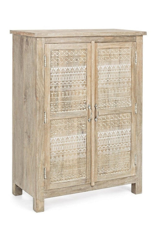 Bizzotto Cabinet din lemn de mango, cu 2 usi Mayra Natural, l79xA40xH112 cm