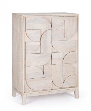 Bizzotto Cabinet din lemn de mango, cu 4 usi, Archita High Natural, l85xA42xH123 cm