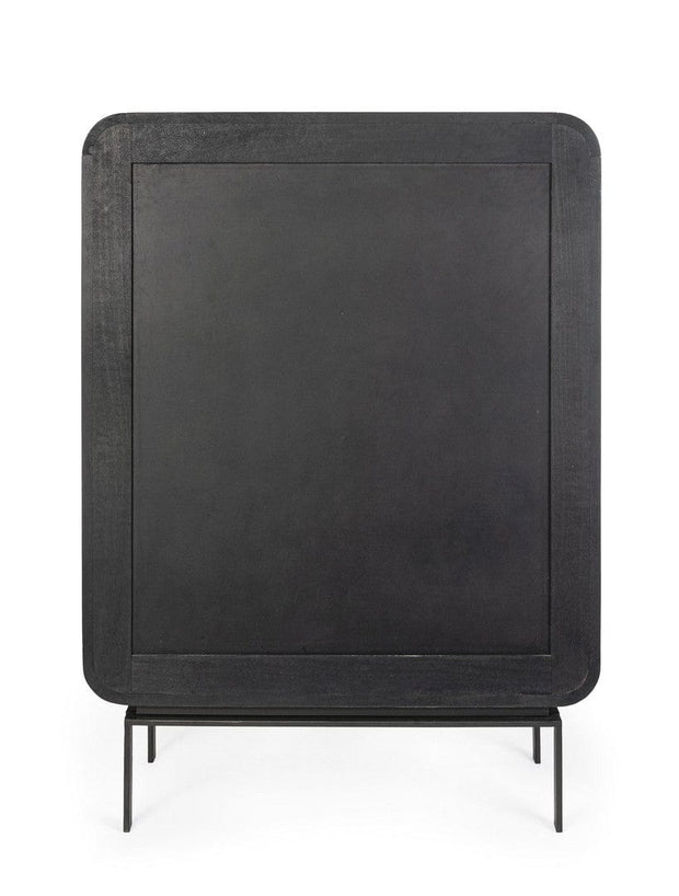 Bizzotto Cabinet din lemn de mango, cu 4 usi, Orissa High Negru, l90xA42xH120 cm