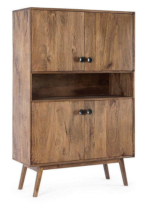 Bizzotto Cabinet din lemn de mango, cu 4 usi, Sylvester Natural, l104xA40xH158 cm