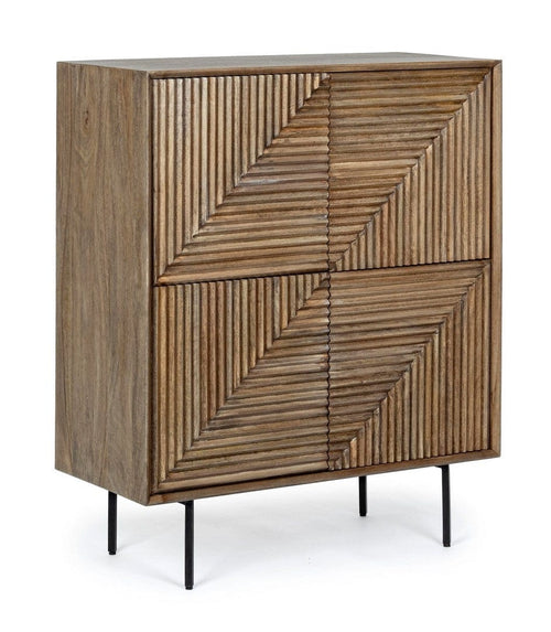 Bizzotto Cabinet din lemn de mango si metal, cu 4 usi, Darsey Natural, l92xA40xH110 cm