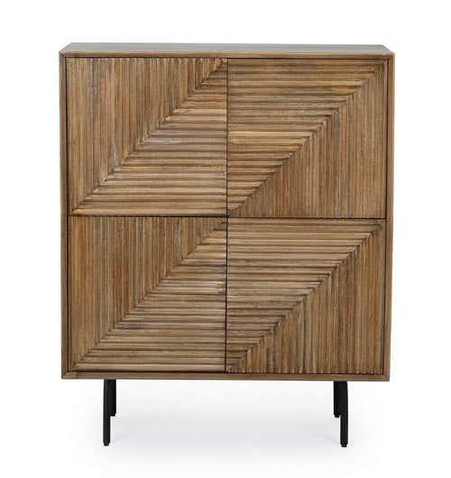 Bizzotto Cabinet din lemn de mango si metal, cu 4 usi, Darsey Natural, l92xA40xH110 cm