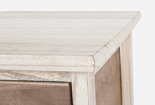 Bizzotto Cabinet din lemn de Paulownia si MDF, cu 5 sertare Madyson Ivoir / Gri, l40xA29xH90 cm