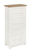 Bizzotto Cabinet din lemn de pin si MDF, cu 7 sertare Elvia Ivoir / Natural, l49xA28xH110 cm