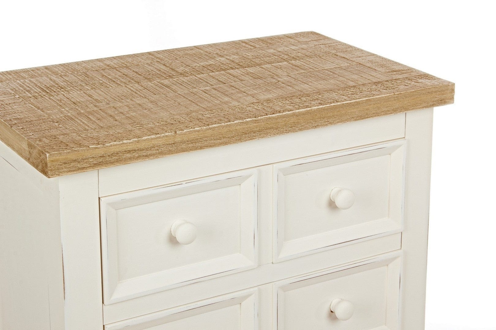 Cabinet din lemn de pin si MDF, cu 7 sertare Elvia Ivoir / Natural, l49xA28xH110 cm (4)