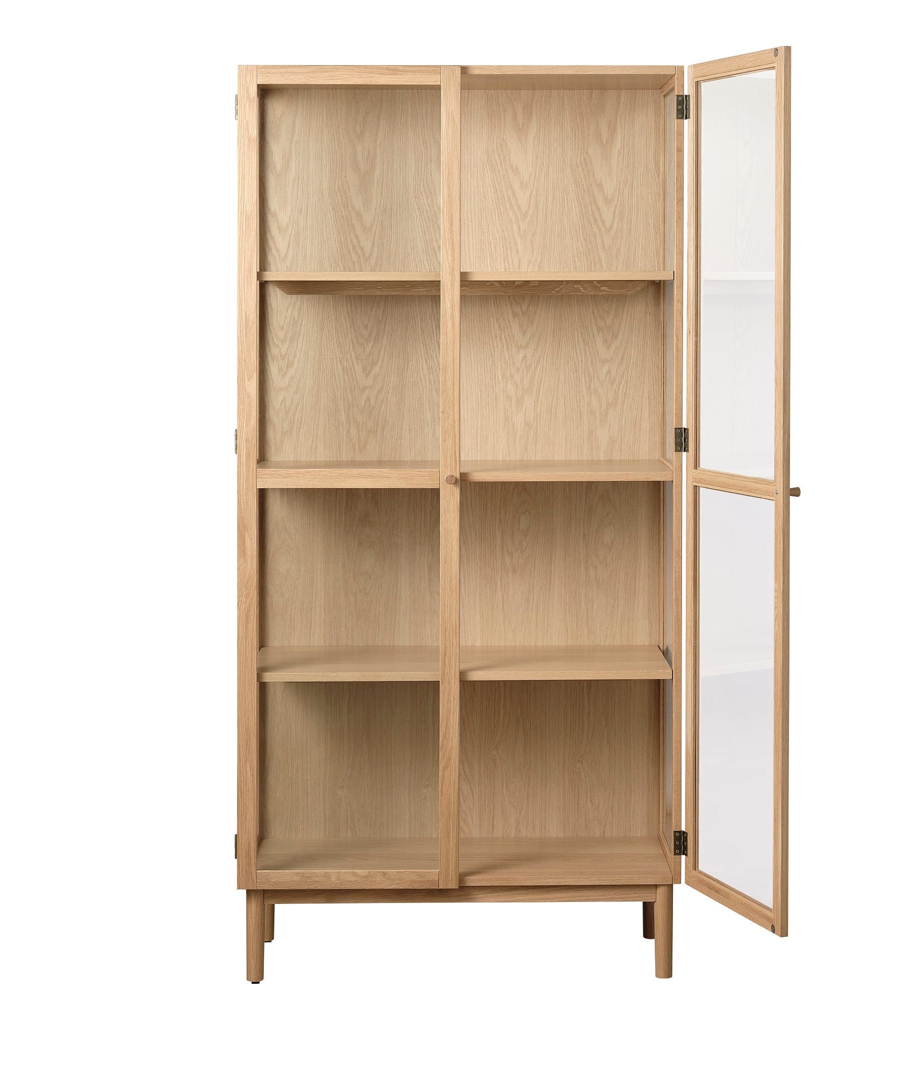 Unique Furniture A/S Cabinet din lemn, pal si sticla, cu 2 usi, Elba Stejar, l90xA40xH190 cm