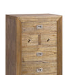 Moycor Cabinet din lemn si furnir, cu 6 sertare, Merapi Natural, l60xA45xH110 cm