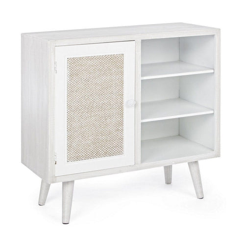 Bizzotto Cabinet din MDF, cu 1 usa Montiel Ivoir / Natural, l66xA30xH64,5 cm