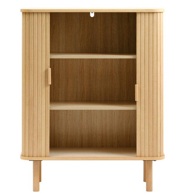 Unique Furniture A/S Cabinet din MDF si furnir, cu 2 usi, Cavo Stejar, l90xA40xH113 cm