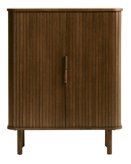 Unique Furniture A/S Cabinet din MDF si furnir, cu 2 usi, Cavo Stejar Smoked, l90xA40xH113 cm