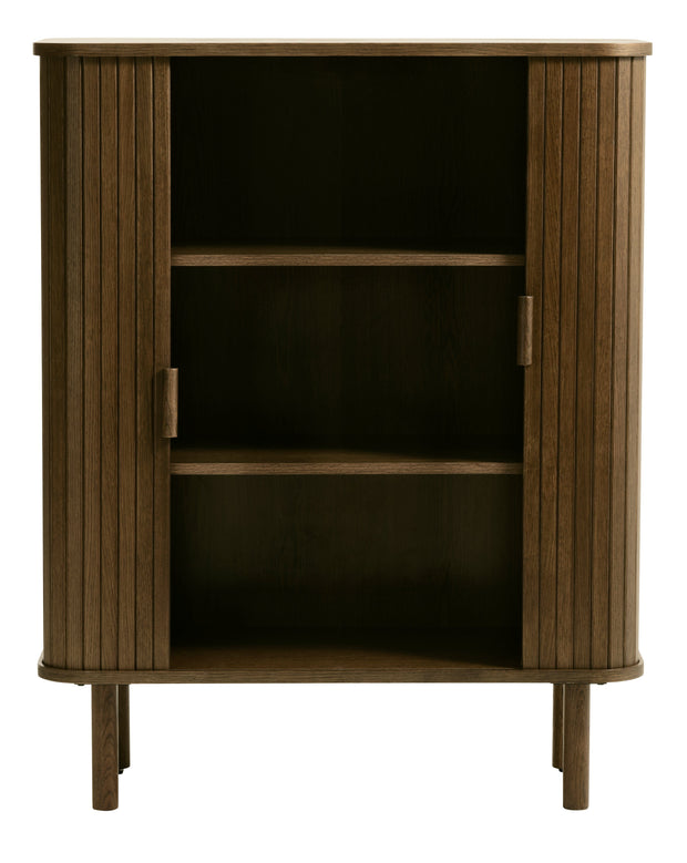 Unique Furniture A/S Cabinet din MDF si furnir, cu 2 usi, Cavo Stejar Smoked, l90xA40xH113 cm