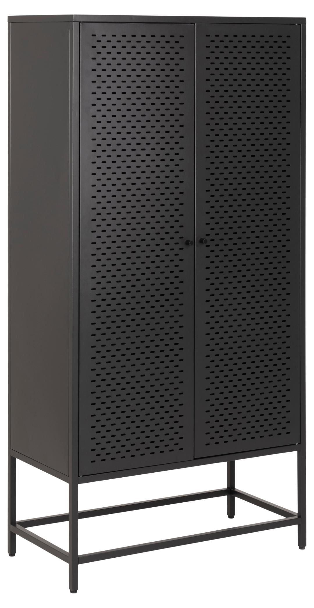 Actona Cabinet din metal, cu 2 usi, Newcastle Negru, l80xA40xH160 cm