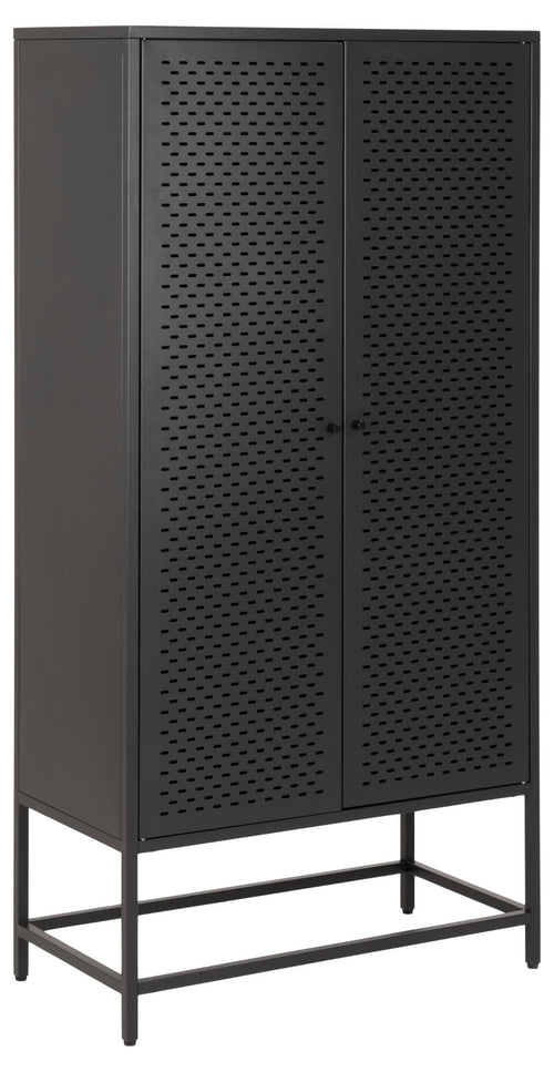 Actona Cabinet din metal, cu 2 usi, Newcastle Negru, l80xA40xH160 cm