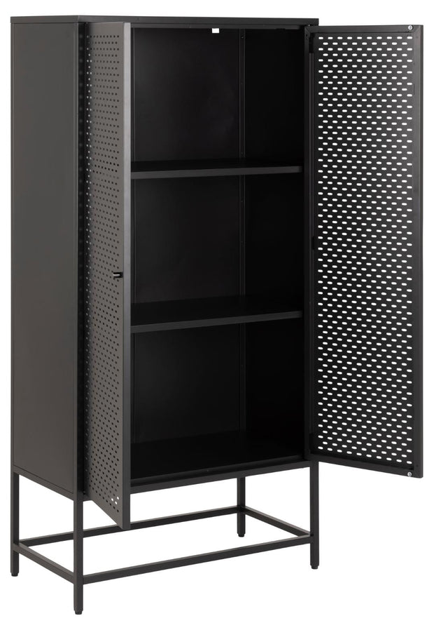 Actona Cabinet din metal, cu 2 usi, Newcastle Negru, l80xA40xH160 cm