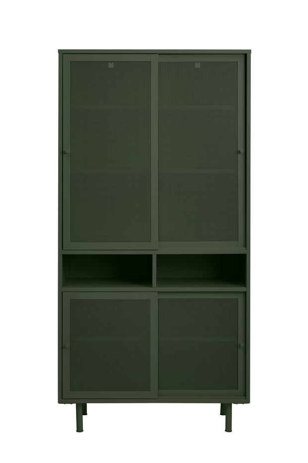 Unique Furniture A/S Cabinet din metal, cu 4 usi, Veep Verde Olive, l90xA40xH180 cm