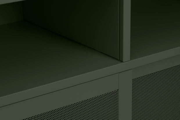 Unique Furniture A/S Cabinet din metal, cu 4 usi, Veep Verde Olive, l90xA40xH180 cm