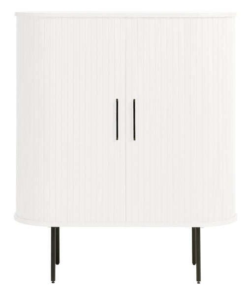 Unique Furniture A/S Cabinet din pal, ABS si furnir, cu 2 usi, Nola Alb / Negru, l100xA40xH118 cm