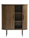 Unique Furniture A/S Cabinet din pal, ABS si furnir, cu 2 usi, Nola Maro / Negru, l100xA40xH118 cm