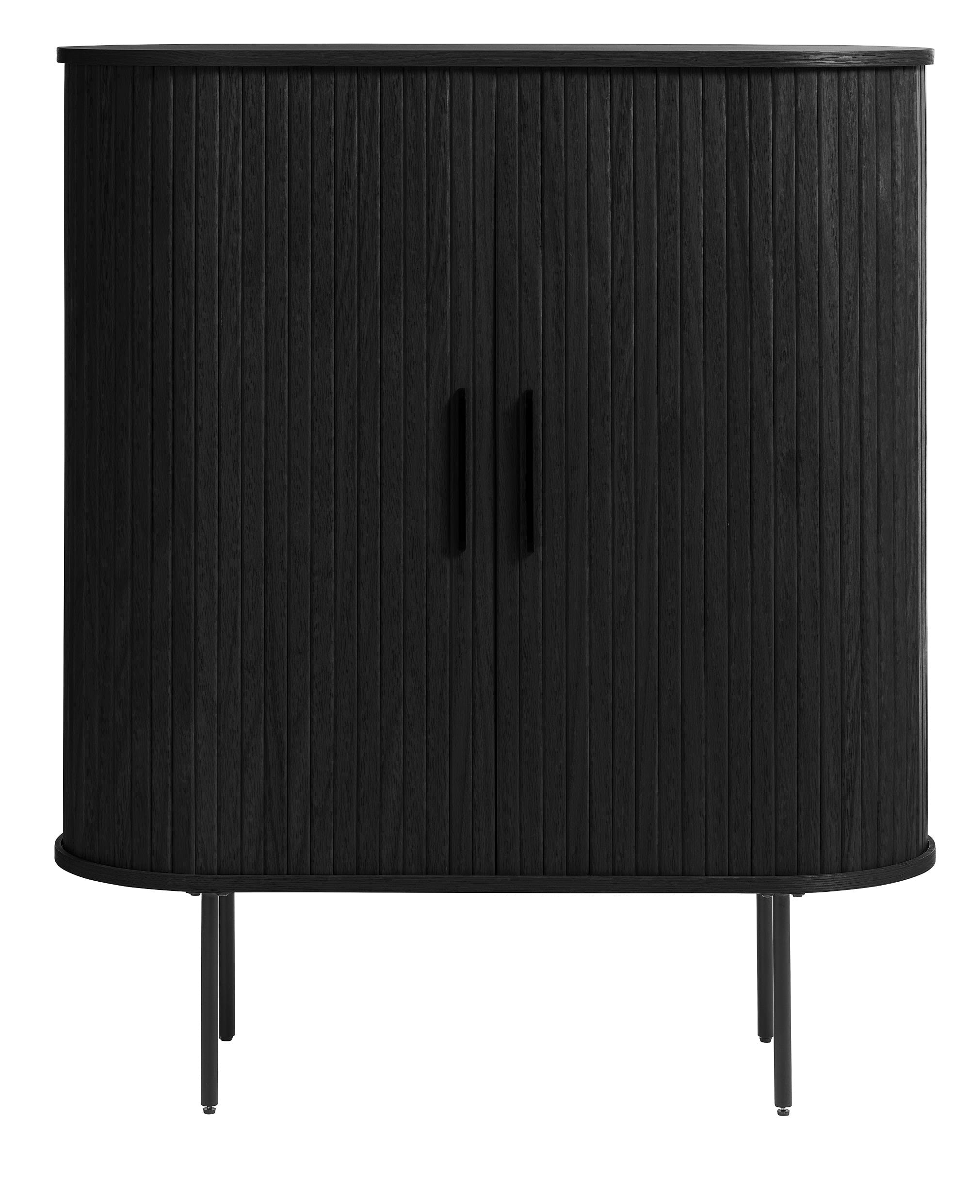 Unique Furniture A/S Cabinet din pal, ABS si furnir, cu 2 usi, Nola Negru, l100xA40xH118 cm