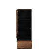 Cabinet din pal, cu 1 usa si 1 sertar, Borga 06 Stejar Catania / Negru, l55xA41xH143 cm (2)
