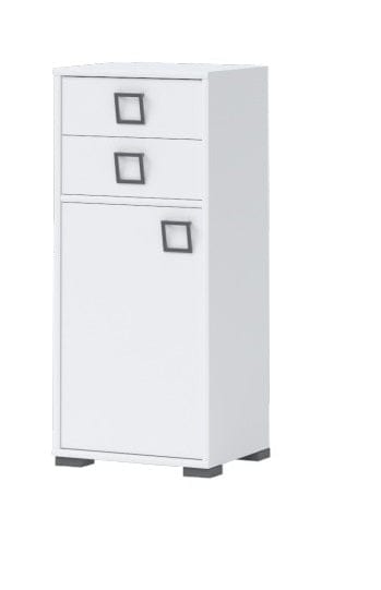 Jela Alb Cabinet din pal cu 2 sertare si 1 usa, pentru copii, Kiki OR12 Small Alb, l44xA37xH102 cm